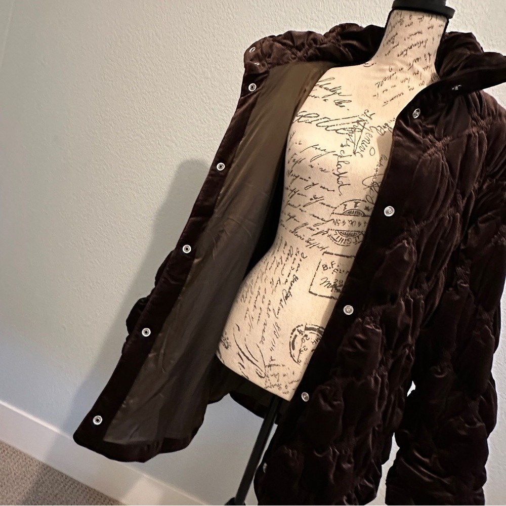 Ameri - Velour Quilting Stand Collar Puffer Coat … - image 5